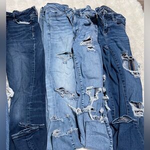 American Eagle Outfitters Distressed Blue Denim Jeans